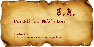Bordács Márton névjegykártya