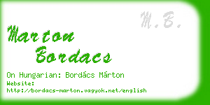 marton bordacs business card