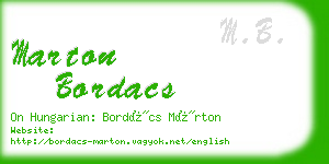 marton bordacs business card